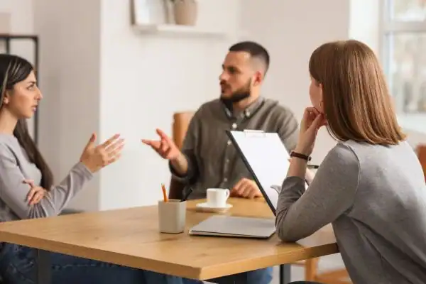 Image of couple access free mediation using family mediation voucher scheme Camden